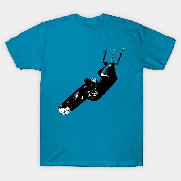 Kitesurf Action Artistic Kitesurfer Silhouette T-Shirt by taiche